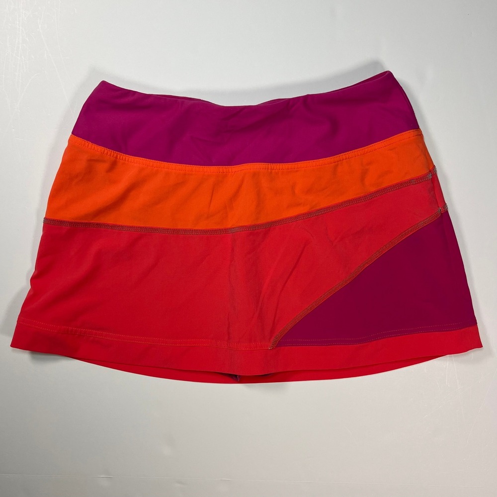 Title Nine Nimblene Skort Small Pink Orange Colorblock Athletic Tennis Gorpcore